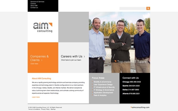 AIM Consulting Website Screenshot